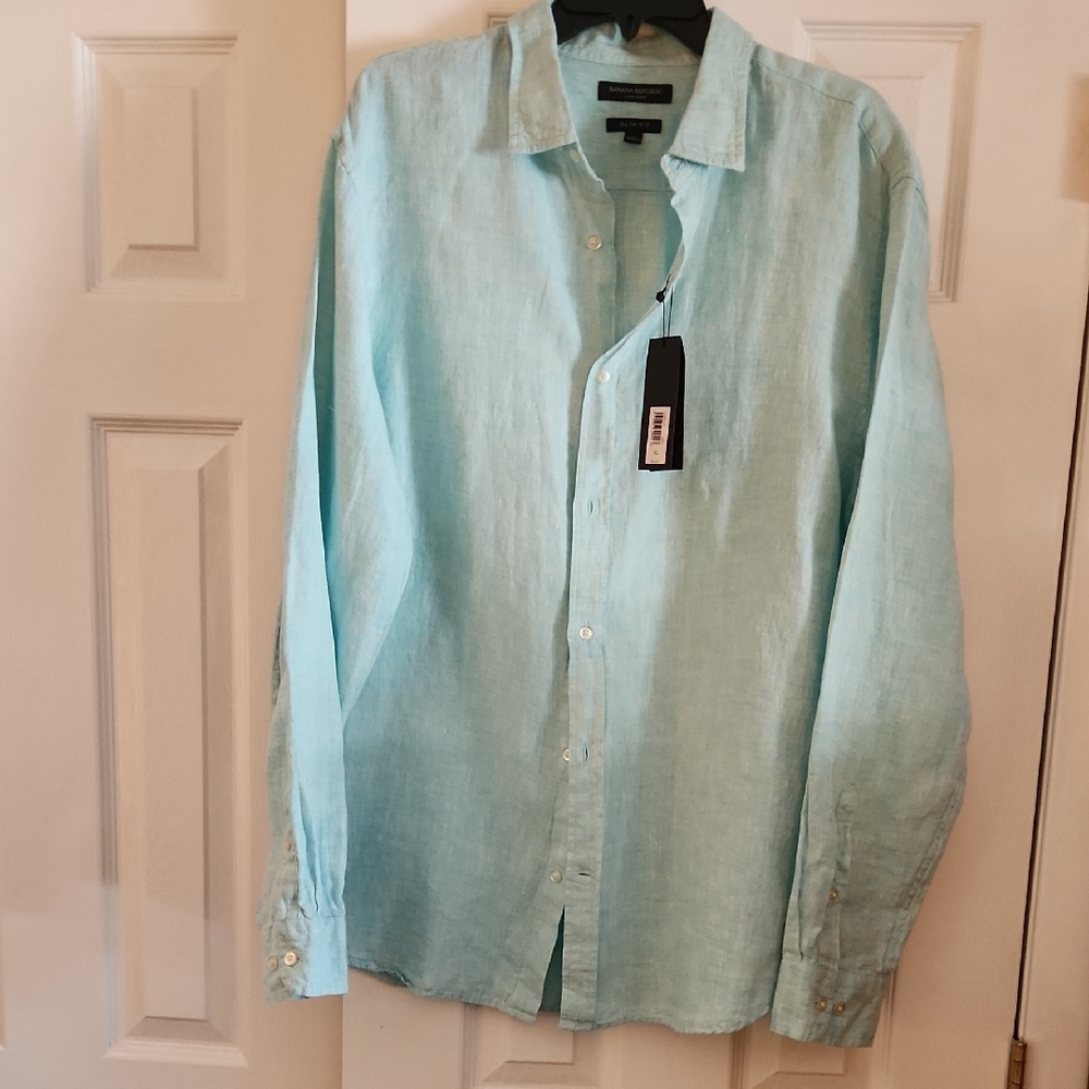 Banana Republic Aqua Button Down Shirt